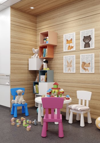 Проектирование и дизайн детского отделения медицинского центра – Детская зона ожидания, изображение 2