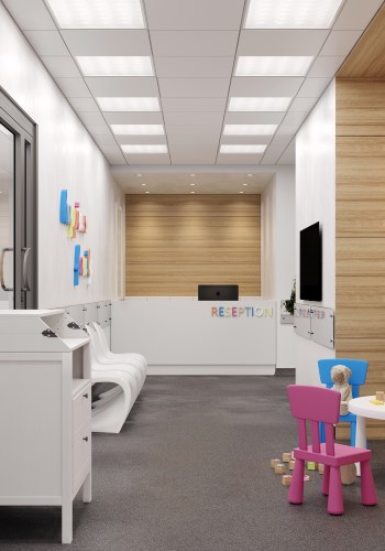 Проектирование и дизайн детского отделения медицинского центра – Детская зона ожидания, изображение 4