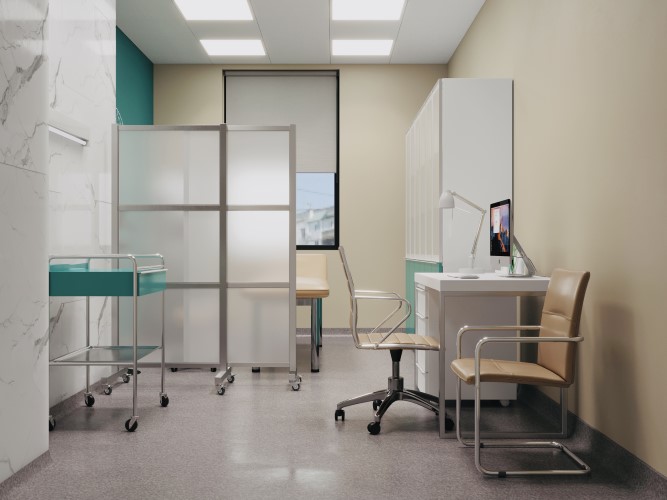 Дизайн и проектирование медицинского центра – Кабинет врача клинического госпиталя, изображение 1